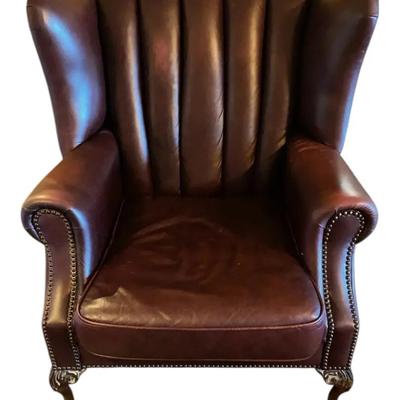 Leather Wing Back Chair