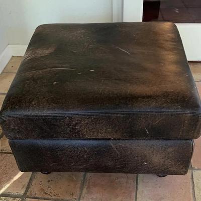 Leather-Like Ottoman