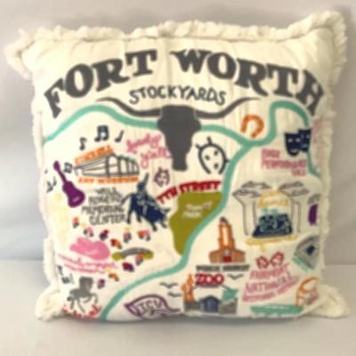 Embroidered Fort Worth Stockyards Pillow