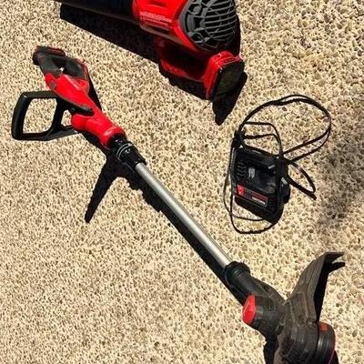 Craftsman Battery Operated Blower And Weedeater With Charger