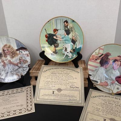 Edwin Knowles Norman Rockwell Mixed Lot Plates