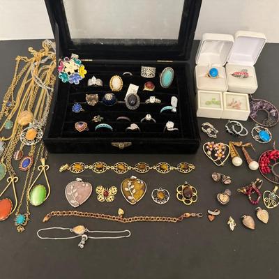 Massive Lot Of Jewelry Rings Necklaces Bracelets And Loose Stones