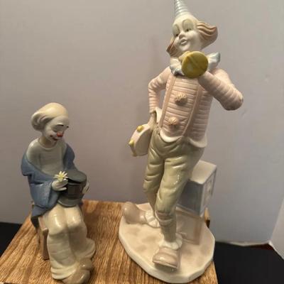 Lladro Clown in Love Figurine and Paul Sebastian Clown Figurine