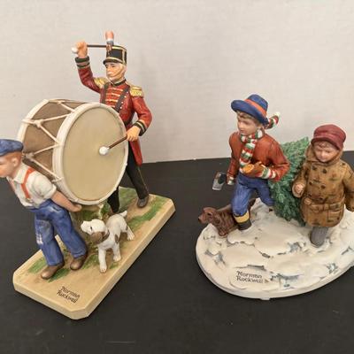 Norman Rockwell Museum Lot Of Two Figurines COA