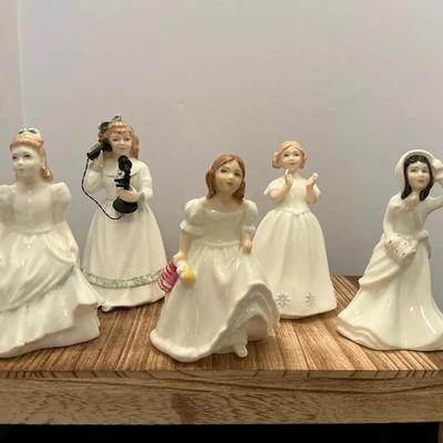5pc Royal Dalton Porcelain Girls Figurines