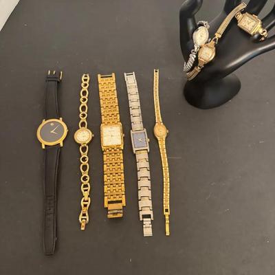 Lot Of 10 Watches Bulova Hamilton Movado Guess Quartz Clebar 