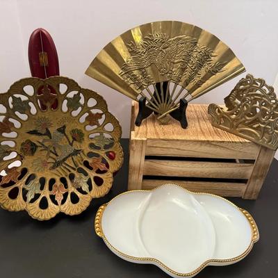 Mixed Lot Brass And Glass Collectibles