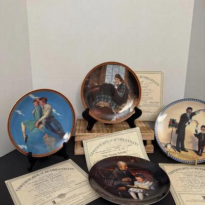 Edwin Knowles Norman Rockwell Mixed Lot of Collectible Plates