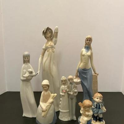 7pc mixed Lot Of Vintage Porcelain Figurines