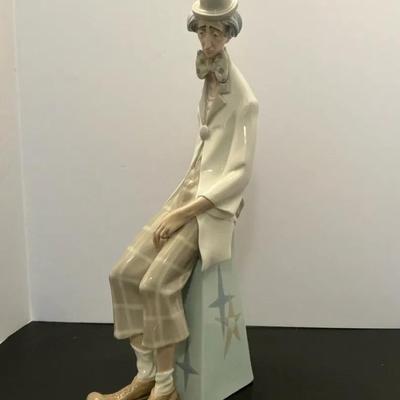 Lladro Porcelain Figurine, “Clown With Concertina”