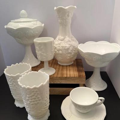 Mixed Lot Milk Glass Harvest Style Design