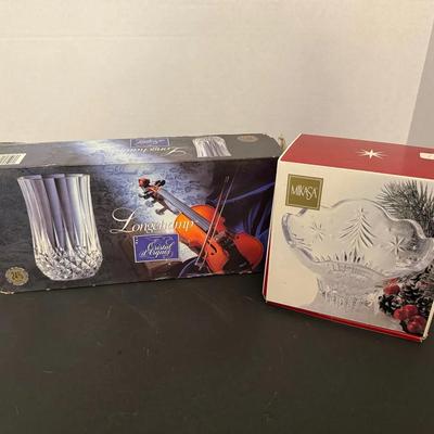 Cristal d'Arques Longchamp crystal glasses And Mikasa Bowl