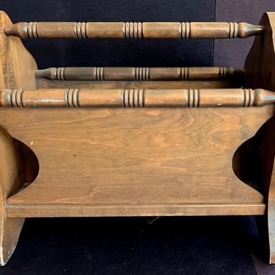MidCentury Solid Wood Magazine Rack