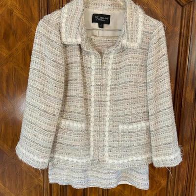 Vintage St. John Boucle Knit Suit, Size 12 & 14