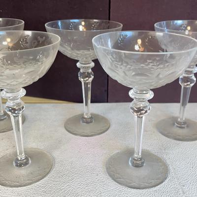 Gallia by Rogaska Crystal Sherbet Champagne Glasses, 5 Pcs