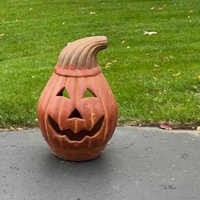 Large outdoor ceramic pumpkin 28"