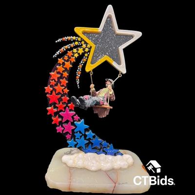 MW543 - Ron Lee 2004, 15“, Clown Sculpture, Onyx Base, Signed, Numbered, Inscribed 