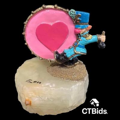 MW501 - Ron Lee 4 1/2 Inch 1988 Clown Sculpture On A Onyx Base.Signed And Numbered 