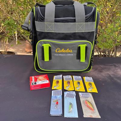 Cabela’s Fisherman Series Tackle Bag with 6 Boxes + Fishing Lures & More!