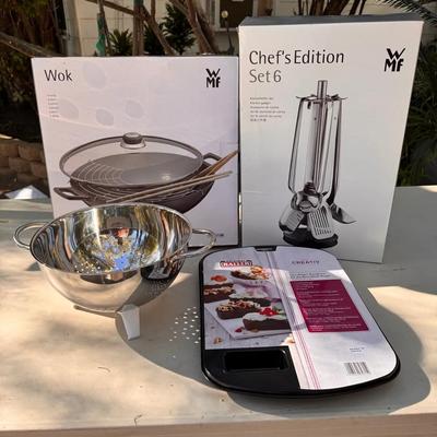 WMF Wok 4-Piece Set + Chef’s Edition Utensil Set 6 + Original Kaiser 12-Bar Baking Pan + Stainless S