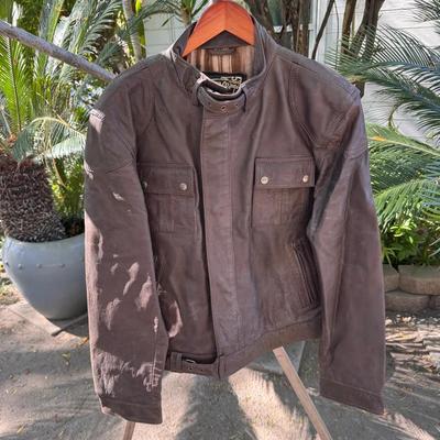 Old Gringo Men’s Genuine Leather Moto Biker Jacket Brown Size Large