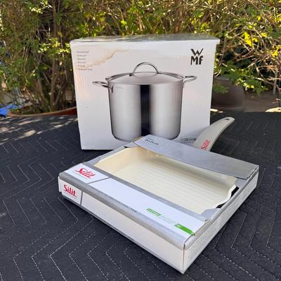 WMF Cromargan Stainless Steel Stock Pot + Silit 24x24 cm Grill Pan Set
