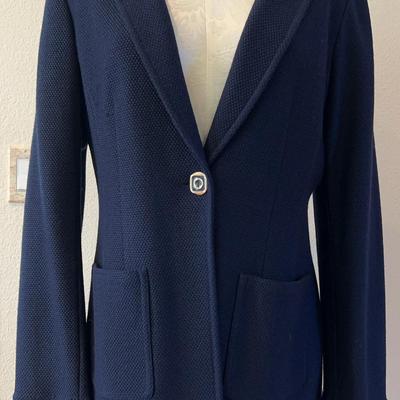 St. John Collection Navy Knit Blazer - Size 12