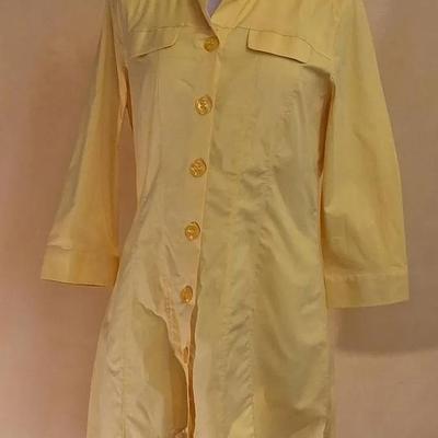 NaraCamicie Made in Italy Yellow Cotton Stretch Button-Up Shirt, Size IV
