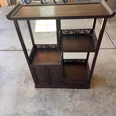 Vintage Chinese Rosewood Display Shelf Cabinet 