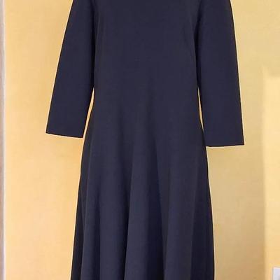 Lafayette 148 New York Black Fit & Flare Midi Dress – Size 12