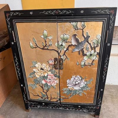 Vintage Asian Lacquer Cabinet 