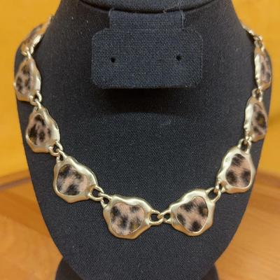 Statement Leopard Print Gold-Tone Necklace ????✨