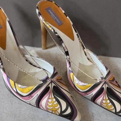 Emilio Pucci Firenze Multicolor Patterned Heels – Made in Italy Size 40 1/2