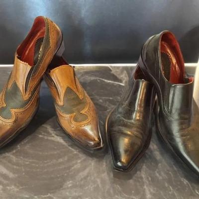 2 Pair JP Ghost Made in Italy Men’s Size 8 Leather Slip-On Shoes