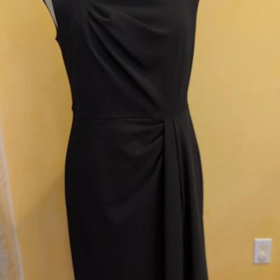 Calvin Klein Black Asymmetrical Sheath Dress – Size 10