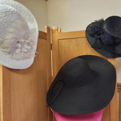 Set of 3 Elegant Women’s Hats – Black & White Formal Styles