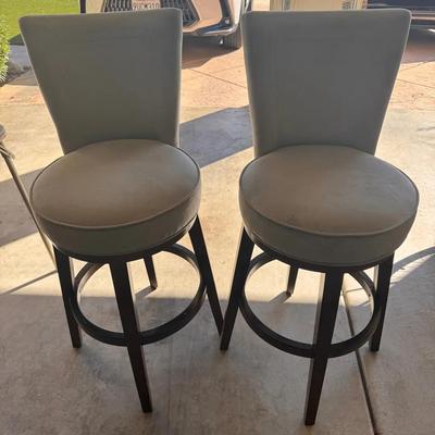 Pair of Modern Swivel Bar Stools 