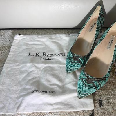 L.K. Bennett London Chevron Woven Leather Sole Pumps – Size 42 (Made in Spain)