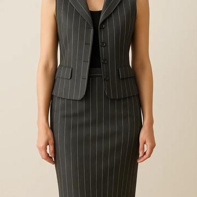 By Design Gray Pinstripe Skirt Suit – Size Medium