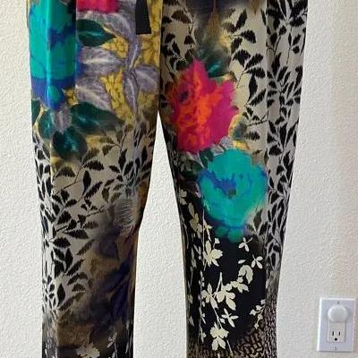 Etro 100% Silk Printed Pants — Made in Italy — IT 46 In