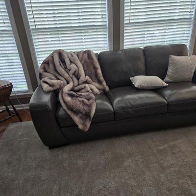 Grey Leather Sofa