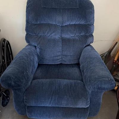 Comfy! Blue Fabric Rocker Reclining Chair