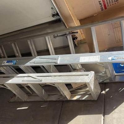 Set of 3 Ladders - Werner 8’, Extension Ladder, 3 Step Ladder