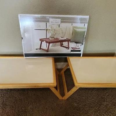 Breakfast In Bed With (3) Tray Tables - Serving Trays