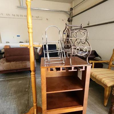 Beautiful Wood Wine Glass Storage Cabinet, Wine Bottle Metal Racks, Wooden Coat Tree