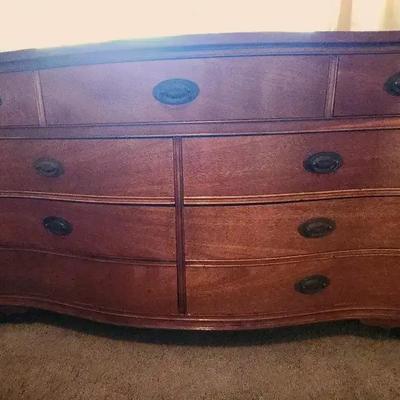 Dixie Furniture Federal Mahogany Serpentine Double Dresser
