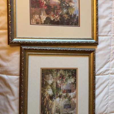 Framed Vail Oxley Prints - Floral Urn & Sunlit Colonade