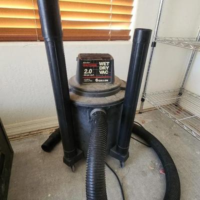 Craftsman Wet Dry Vac, 2.0 Peak HP, 6 Gallon, With Attachment