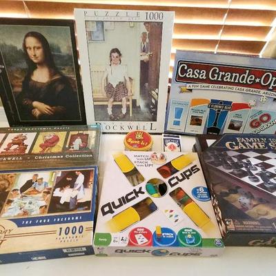 Puzzles & Games! 10 Game Family Set, Casa Grande-opoly, Spot-It, Mona Lisa Puzzle 