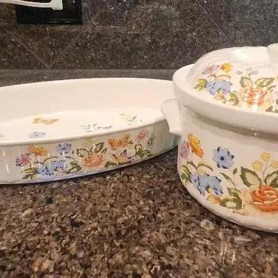Aynsley Cottage Garden Oven-to-Table Dishes - Floral & Butterfly Pattern